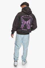 HEAVY OVERSIZE SKY IS THE LIMIT HOODIE WASHED BLACK