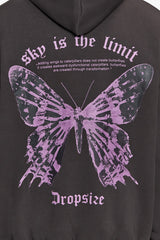 HEAVY OVERSIZE SKY IS THE LIMIT HOODIE WASHED BLACK