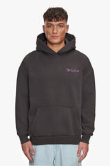 HEAVY OVERSIZE SKY IS THE LIMIT HOODIE WASHED BLACK