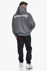 HEAVY OVERSIZE STUDIO HOODIE GREY / WHITE