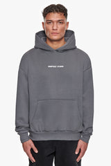 HEAVY OVERSIZE STUDIO HOODIE GREY / WHITE