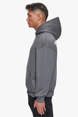 HEAVY OVERSIZE STUDIO HOODIE GREY / WHITE