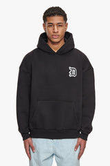 HEAVY OVERSIZE BACKLOGO HOODIE BLACK
