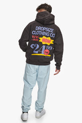 HEAVY OVERSIZE OUT NOW HOODIE WASHED BLACK