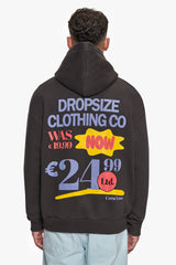 HEAVY OVERSIZE OUT NOW HOODIE WASHED BLACK