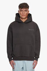 HEAVY OVERSIZE OUT NOW HOODIE WASHED BLACK