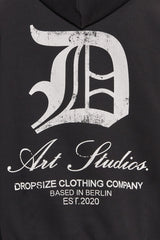 HEAVY OVERSIZE ART STUDIOS HOODIE BLACK