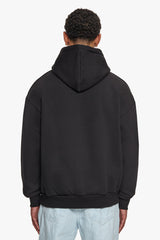 HEAVY OVERSIZE MORE FOCUS HOODIE WASHED BLACK