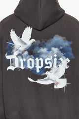 HEAVY CLOUD DOVE HOODIE WASHED BLACK