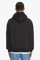 HEAVY OVERSIZE LOGO PUFFER PRINT HOODIE  BLACK