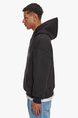 HEAVY OVERSIZE LOGO PUFFER PRINT HOODIE  BLACK
