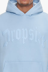 HEAVY OVERSIZE LOGO PUFFER PRINT HOODIE BABY BLUE
