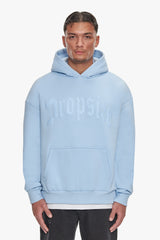 HEAVY OVERSIZE LOGO PUFFER PRINT HOODIE BABY BLUE