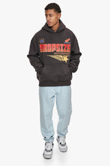 SUPER HEAVY OVERSIZE RACING DEPARTMENT HOODIE WASHED BLACK