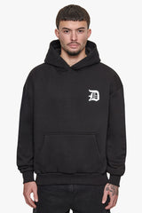 SUPER HEAVY OVERSIZE  BLURRED LOGO HOODIE BLACK
