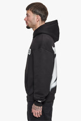SUPER HEAVY OVERSIZE  BLURRED LOGO HOODIE BLACK