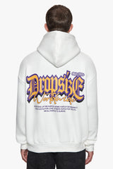 HEAVY OVERSIZE NEVER GIVE UP HOODIE WASHED WHITE