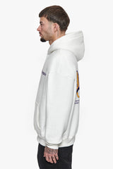 HEAVY OVERSIZE NEVER GIVE UP HOODIE WASHED WHITE