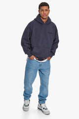 HEAVY OVERSIZE EMBO HOODIE WASHED NAVY