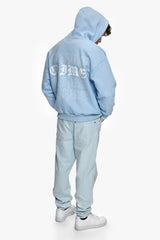 HEAVY OVERSIZE QUADCRIME HOODIE BABY BLUE