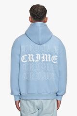 HEAVY OVERSIZE QUADCRIME HOODIE BABY BLUE