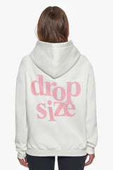 HEAVY OVERSIZE LADIES LETTERS HOODIE CREAM / PINK