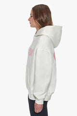 HEAVY OVERSIZE LADIES LETTERS HOODIE CREAM / PINK
