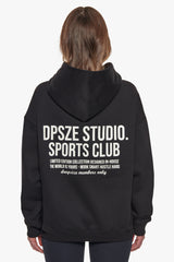 HEAVY OVERSIZE LADIES SPORTSCLUB HOODIE BLACK