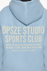 HEAVY OVERSIZE LADIES SPORTSCLUB HOODIE BABY BLUE