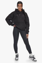 PRAY LOVE HUSTLE EMBO HOODIE BLACK