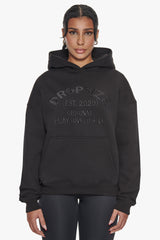 PRAY LOVE HUSTLE EMBO HOODIE BLACK