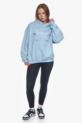 HEAVY OVERSIZE PRAY LOVE HUSTLE EMBO HOODIE BABY BLUE