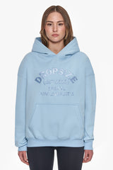 HEAVY OVERSIZE PRAY LOVE HUSTLE EMBO HOODIE BABY BLUE