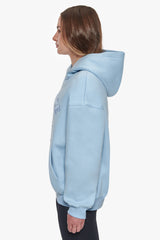 HEAVY OVERSIZE PRAY LOVE HUSTLE EMBO HOODIE BABY BLUE