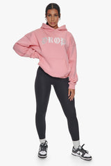 HEAVY OVERSIZE FRONT LOGO HOODIE PINK