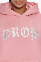HEAVY OVERSIZE FRONT LOGO HOODIE PINK
