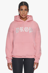 HEAVY OVERSIZE FRONT LOGO HOODIE PINK
