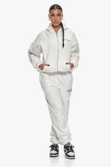 ESSENTIAL CREW SWEAT JOGGER CREAM WHITE