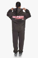 ESSENTIAL CREW ZIP HOODIE WASHED BLACK