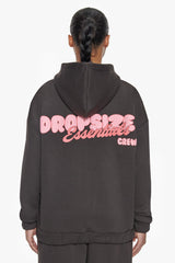 ESSENTIAL CREW ZIP HOODIE WASHED BLACK