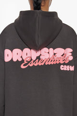 ESSENTIAL CREW ZIP HOODIE WASHED BLACK