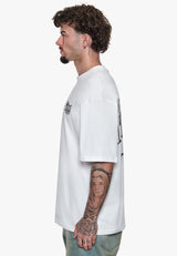 HEAVY OVERSIZE MIRRORED LOGO T-SHIRT WHITE