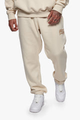 HEAVY  MIRRORED LOGO JOGGER COCONUT MILK