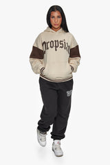 HEAVY OVERSIZE COLOUR SLEEVE HOODIE COCONUT MILK / CHOCOLATE BROWN