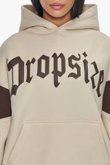 HEAVY OVERSIZE COLOUR SLEEVE HOODIE COCONUT MILK / CHOCOLATE BROWN