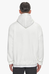SUPER HEAVY OVERSIZE BLANK ZIP HOODIE CREAM WHITE