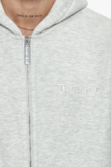 SUPER HEAVY OVERSIZED ZIP-HOODIE LIGHT GREY
