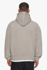 HEAVY OVERSIZE ZIP HOODIE SILVER GREY