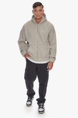 HEAVY OVERSIZE ZIP HOODIE PUMICE STONE