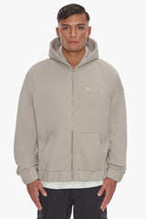 HEAVY OVERSIZE ZIP HOODIE PUMICE STONE